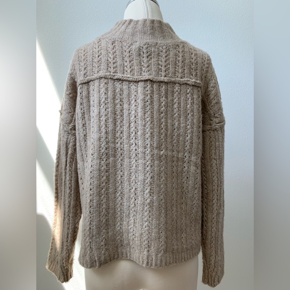 Open Knit Mock Neck Long Sleeve Sweater - Picture 12 of 14